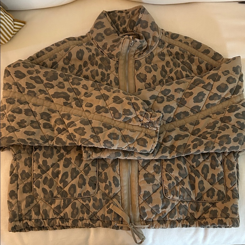 Blank NYC Leopard Print Bomber Jacket